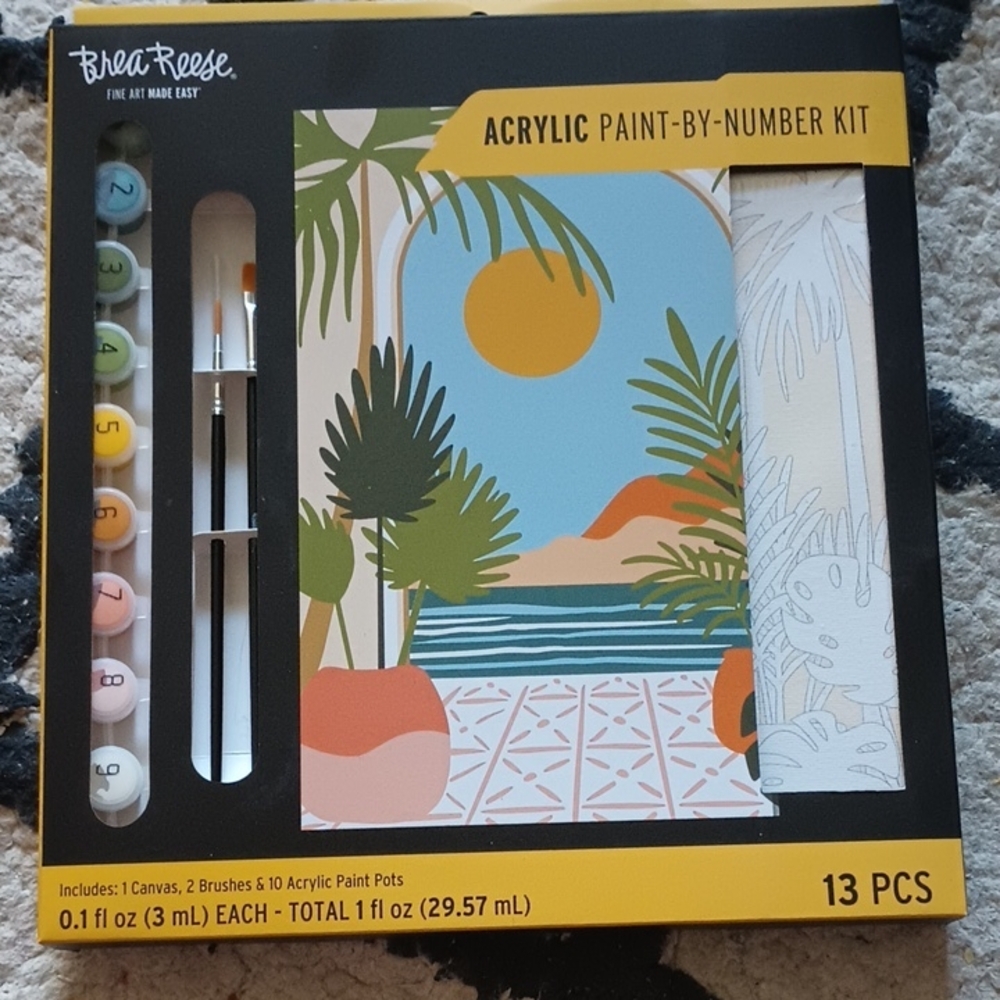 Acrylic Paint-by-Number Kit - Tropical Scene